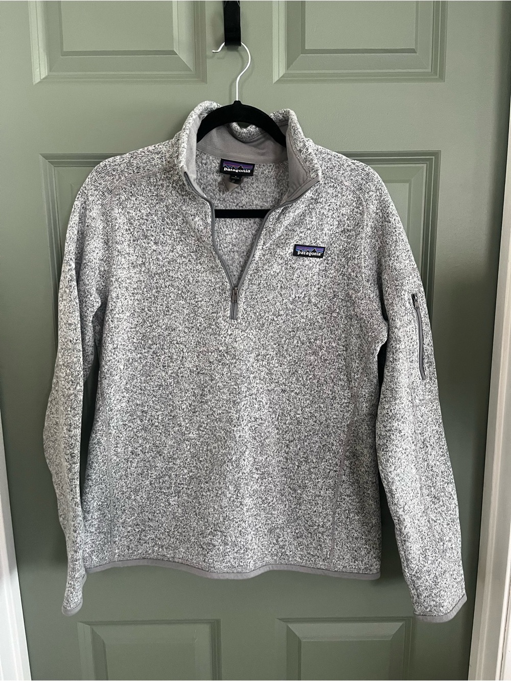 Patagonia Women’s Zip-Neck Fleece Pullover — Heather Light Gray